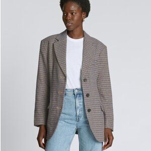 Everlane ReWool ’80s Blazer - Italian Wool Oversized Blazer Pewter Houndstooth